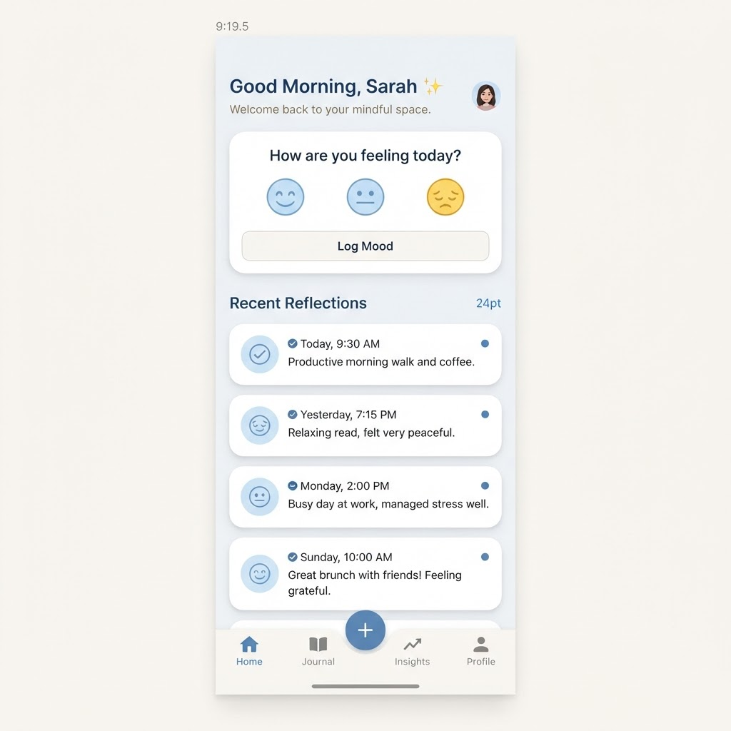 YourApp home dashboard